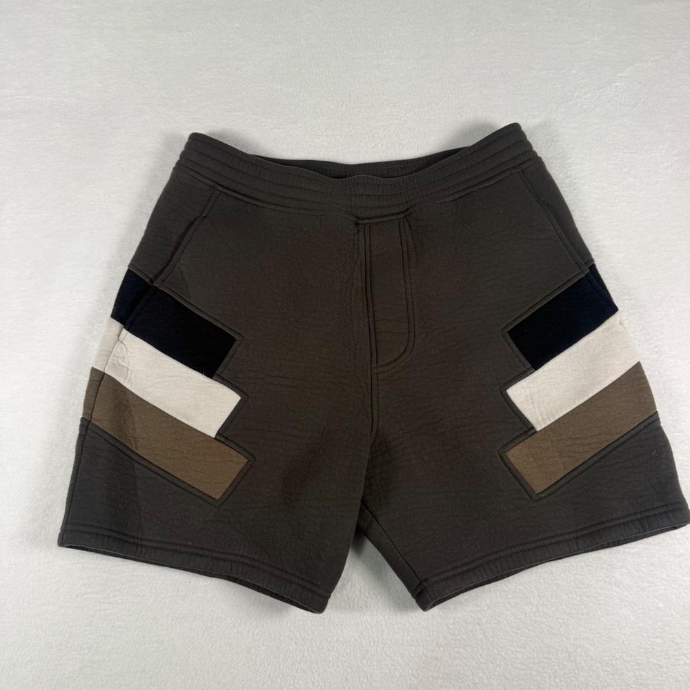 Neil Barrett Mens Shorts Size M Brown Colorblock Slouch Fit Designer Streetwear
